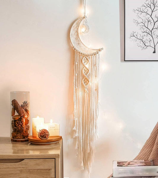 Moon Dream Catcher with Lights