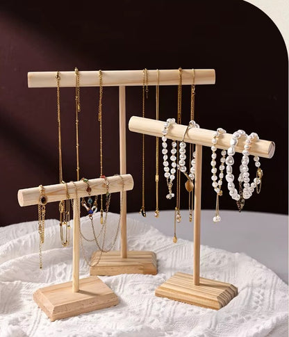 T bar solid three bracelet holder display
