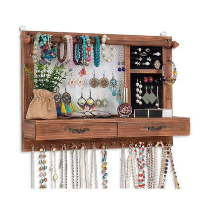 wall-mounted jewelry display storage
