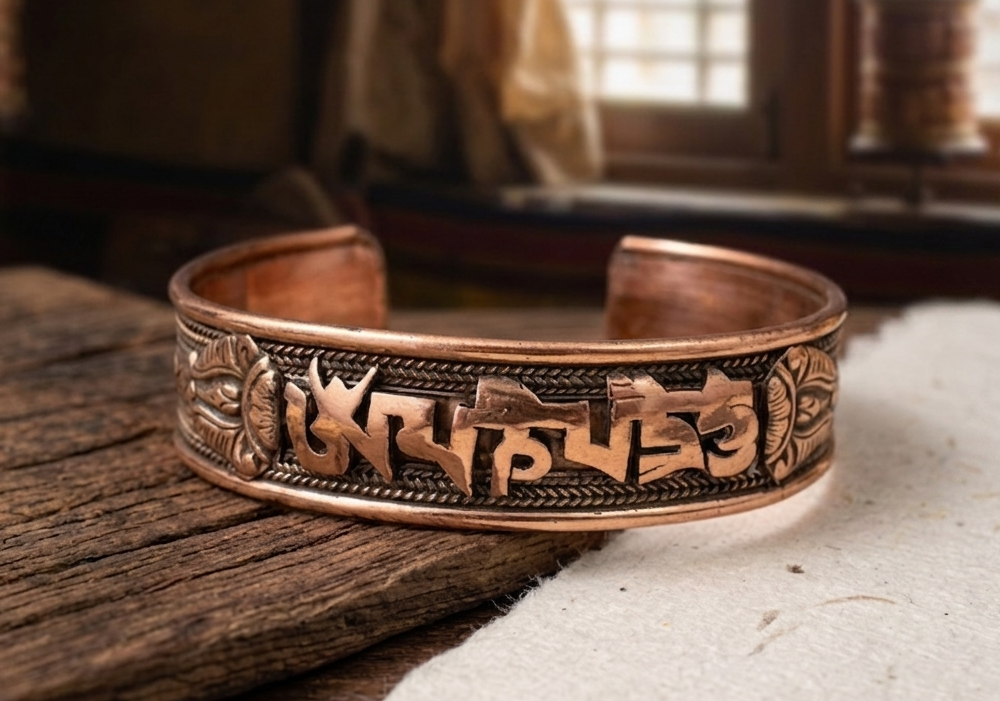 Tibetan Healing Copper Bracelet - Mantra