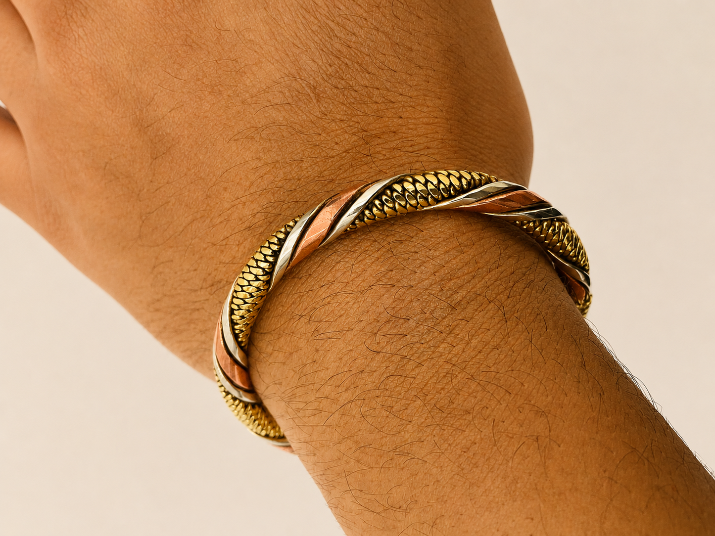 Mixed Metal Bracelet Handmade in Nepal
