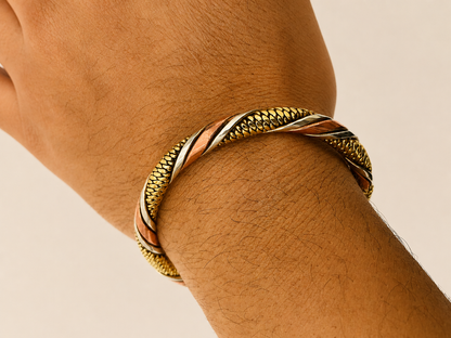 Mixed Metal Bracelet Handmade in Nepal