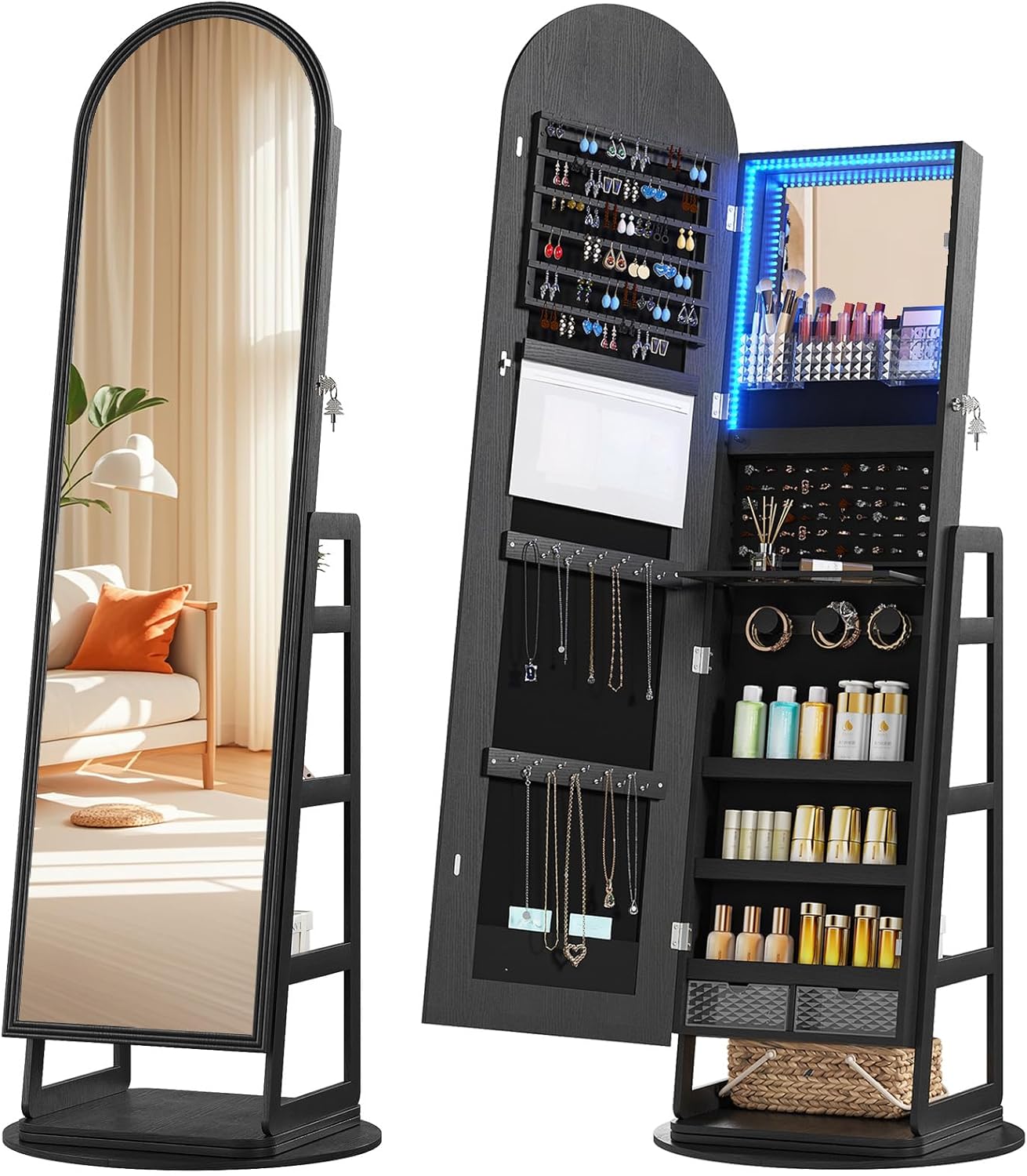free standing jewelry armoire
