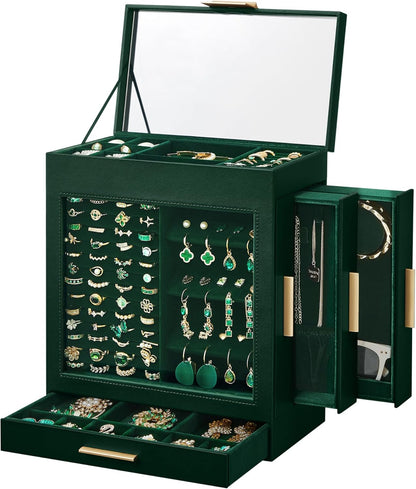 big jewelry box with mirror green