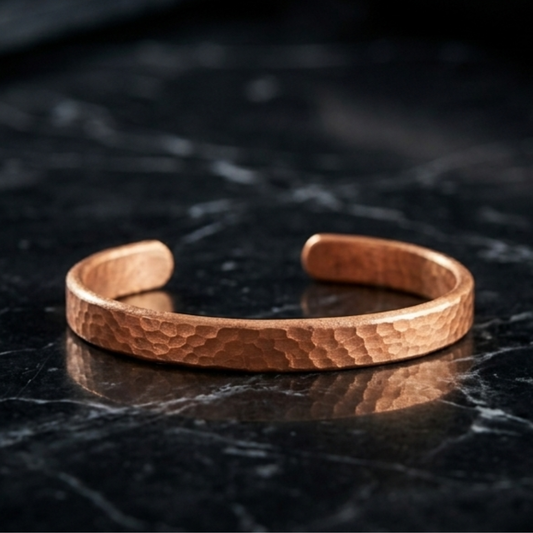 Handmade Solid Copper Hammered Cuff Bracelet