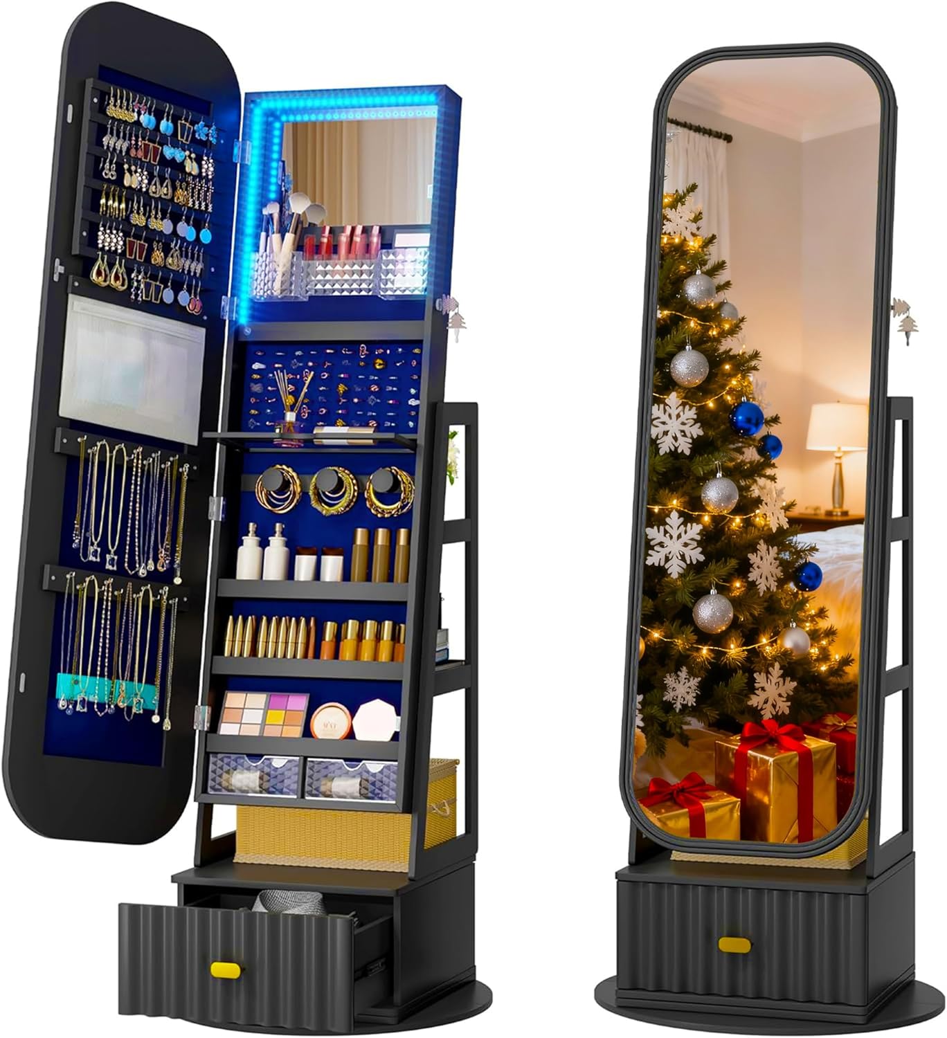 standing mirror with storage