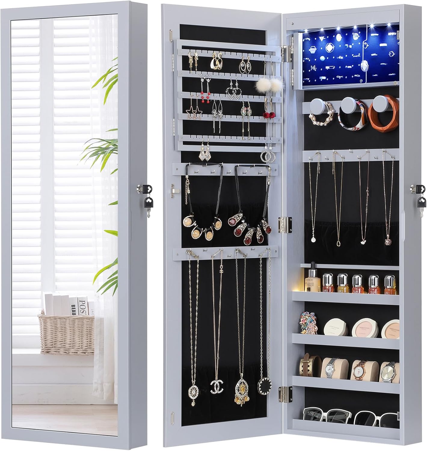 jewelry cabinet wall mounted 