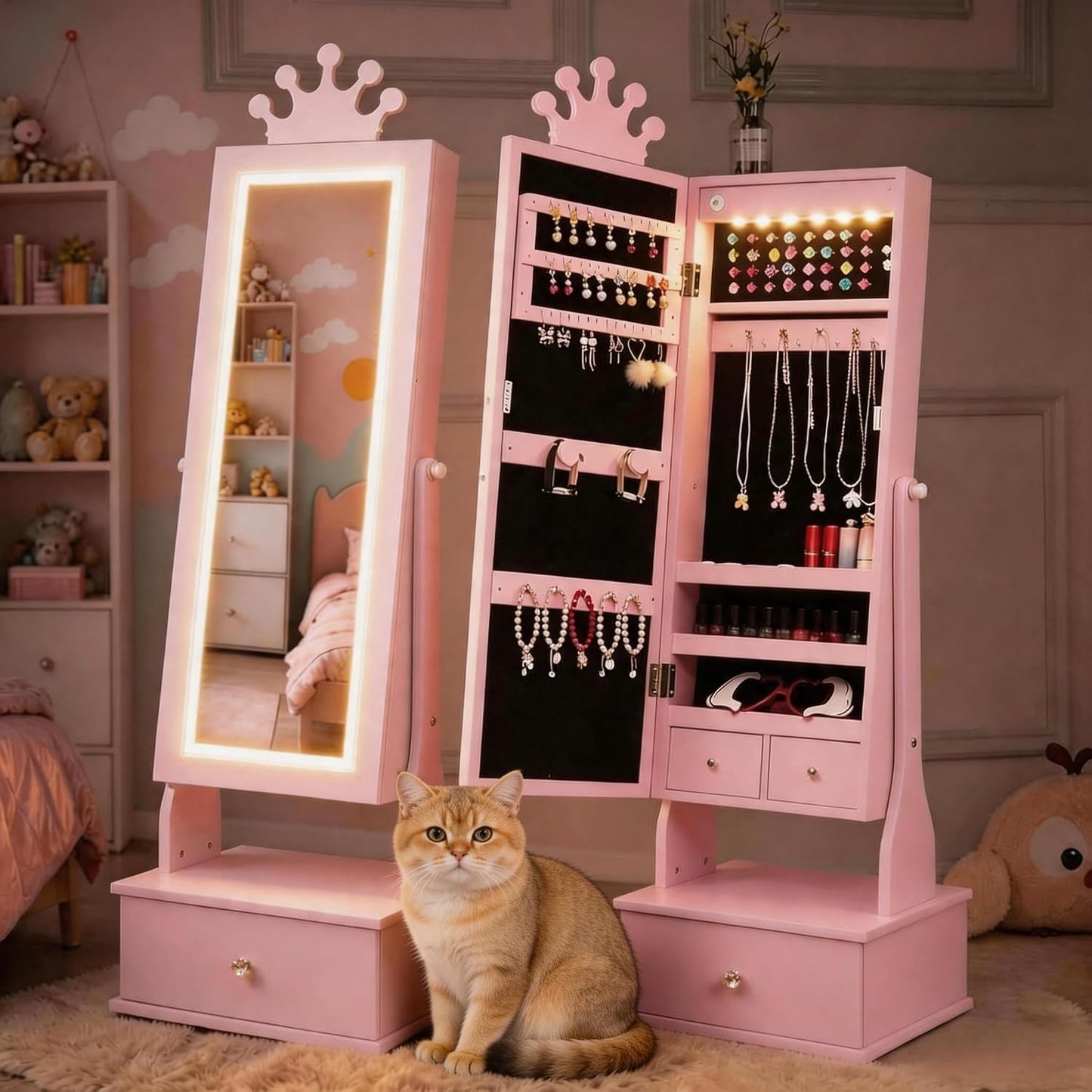Kids Jewelry Armoire with Mirror