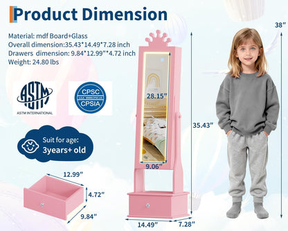 Kids Jewelry Armoire with Mirror