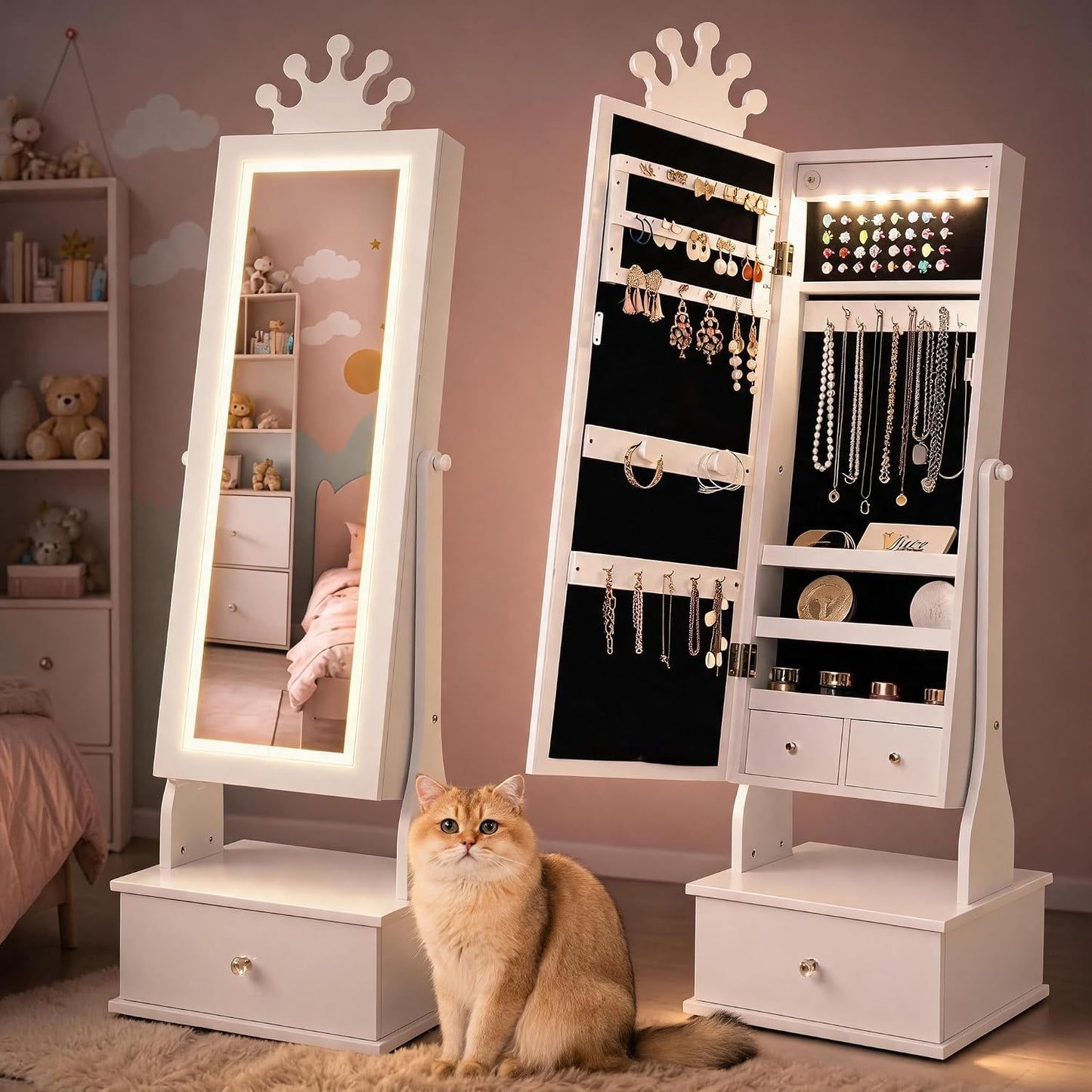 Kids Jewelry Armoire with Mirror