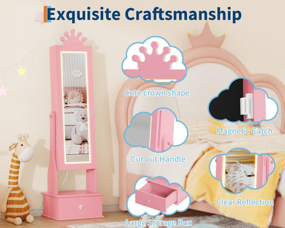 Kids Jewelry Armoire with Mirror