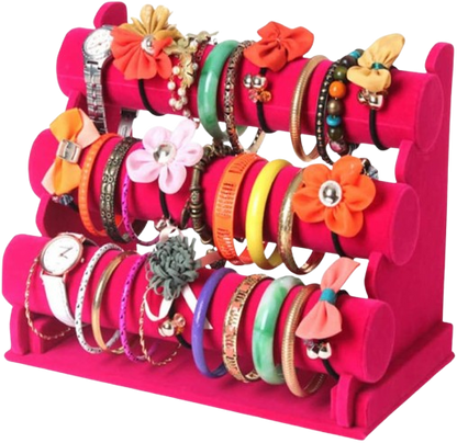 3 tier pink bangle holder stand