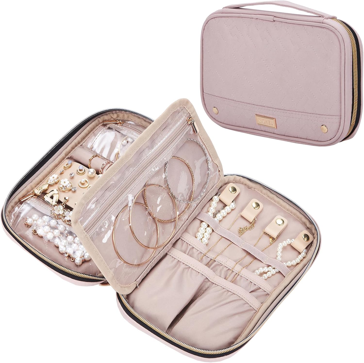 travel jewelry case with compartment