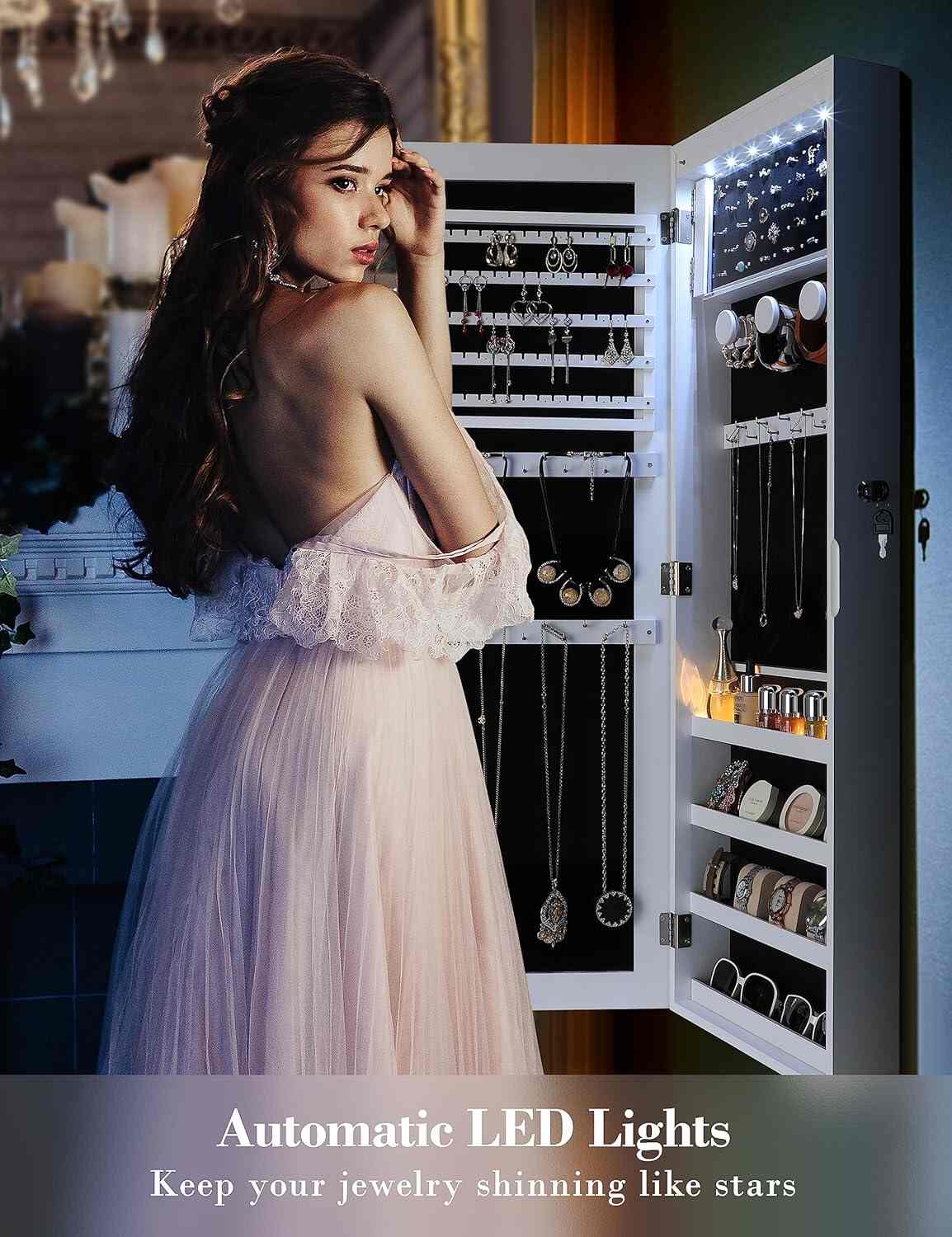 jewelry wall cabinet with lock