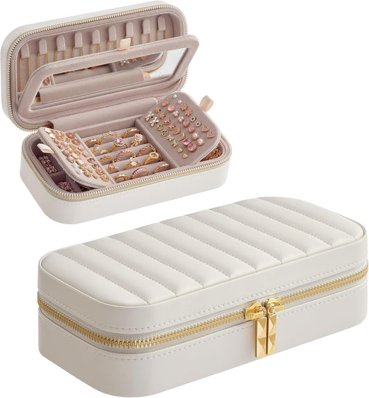 Travel Jewelry Box Organizer with Mirror