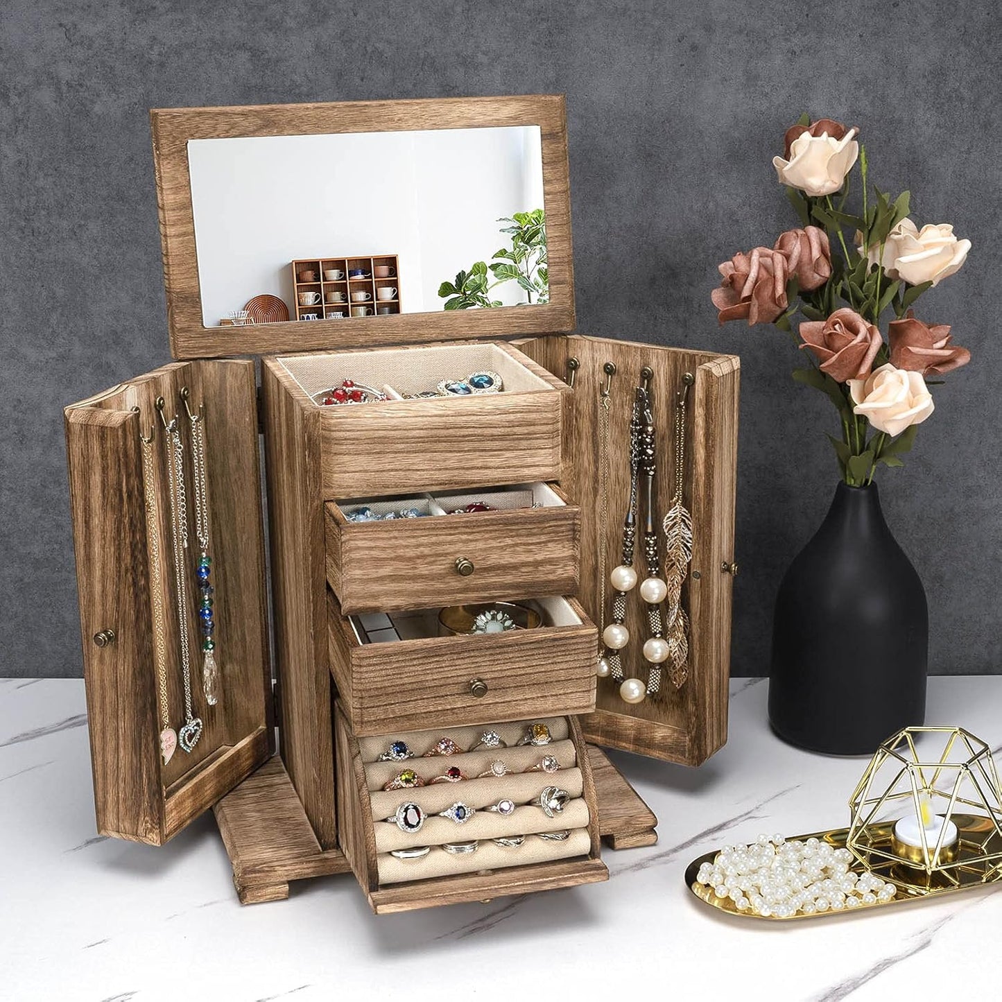 wood jewelry box for women