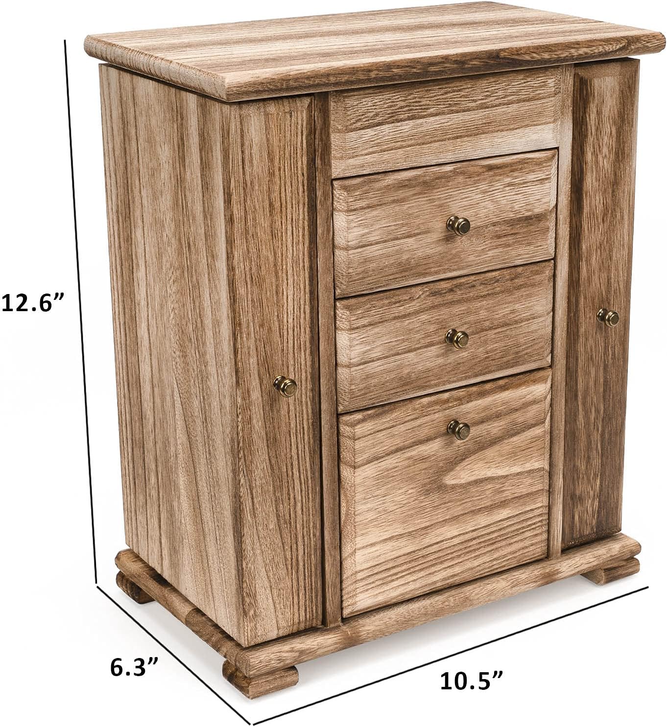 wooden jewelry box with drawers